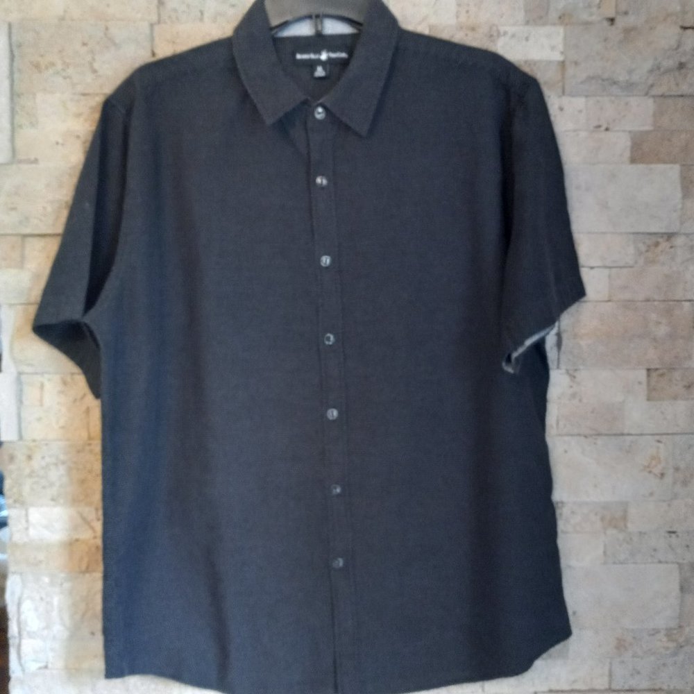 Beverly Hills Polo Club Polka Dot Black Button Down Shirt